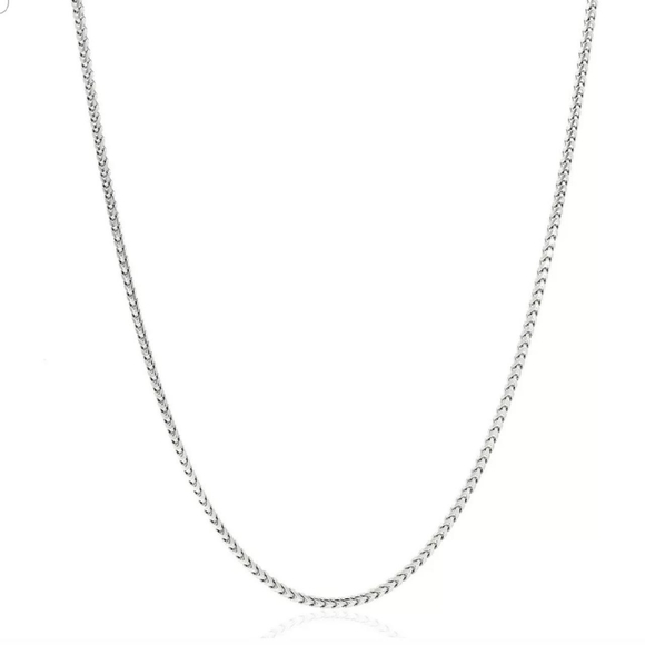 Sterling Silver 925 Rhodium finish Franco 180 Chain 1.8mm 26" - Picture 3 of 4
